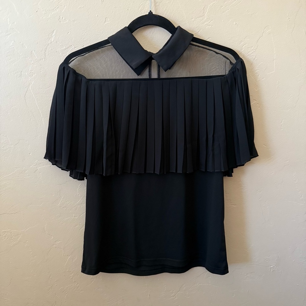 For Cynthia | Black Mesh Detail Top – Size S - Picture 2 of 4